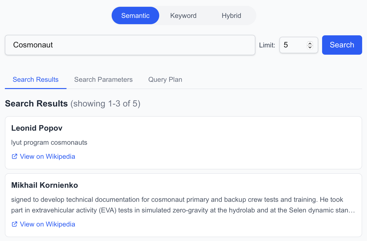 Wikipedia Search Demo